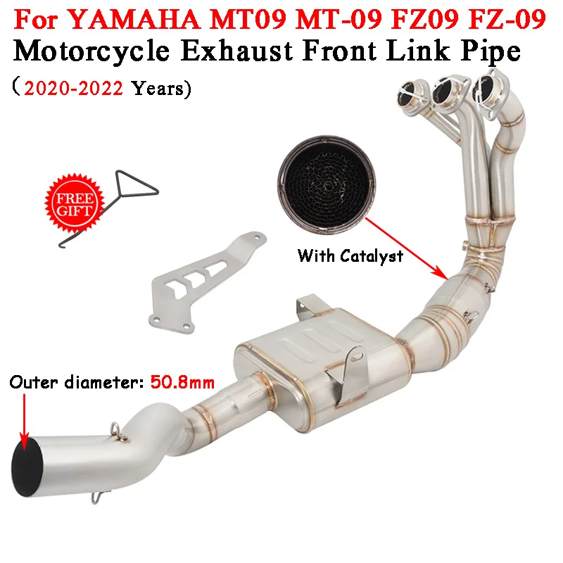 

Slip-On For Yamaha MT09 MT-09 FZ-09 FZ09 Motorcycle Exhaust Systems Escape Modified Bottom Moto Muffler Catalyst Front Link Pipe