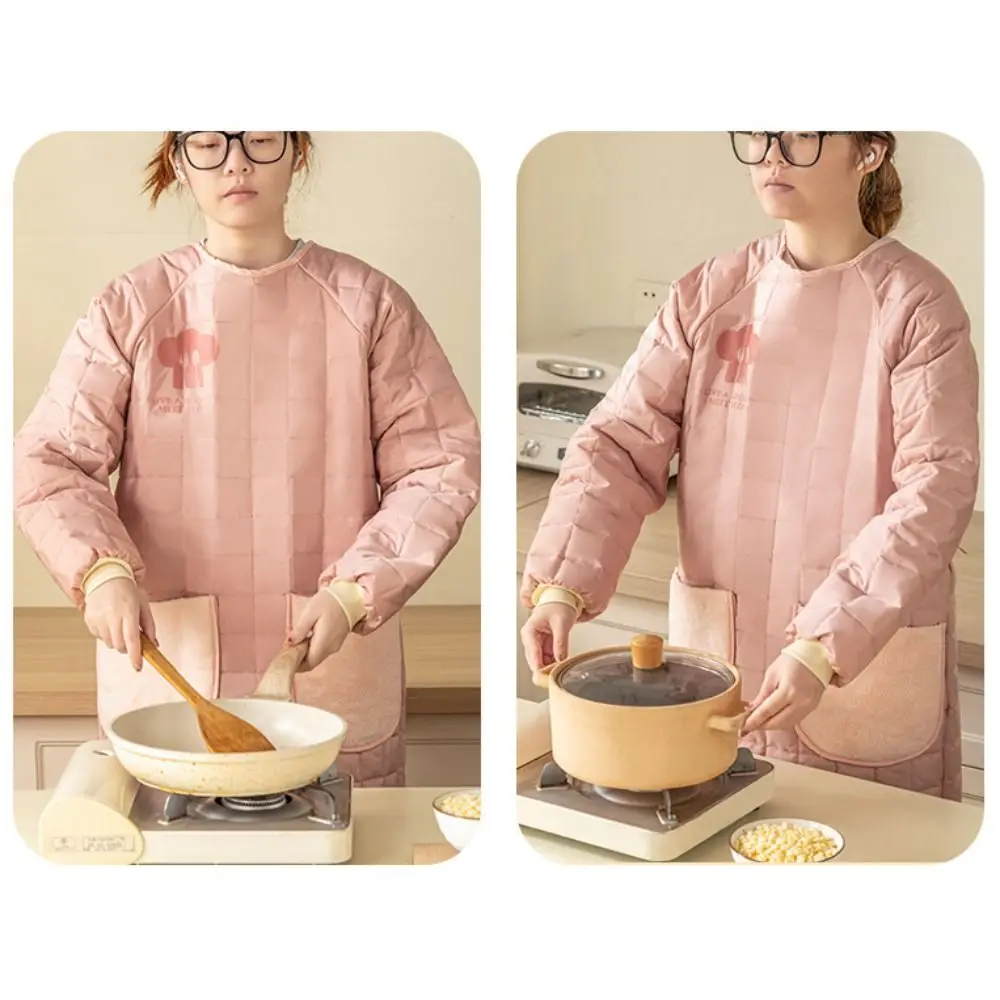 

Thickened Kitchen Cooking Apron Stain-proof Waterproof Dishwashing Cleaning Apron Breathable Oil-proof Catering Work Clothes