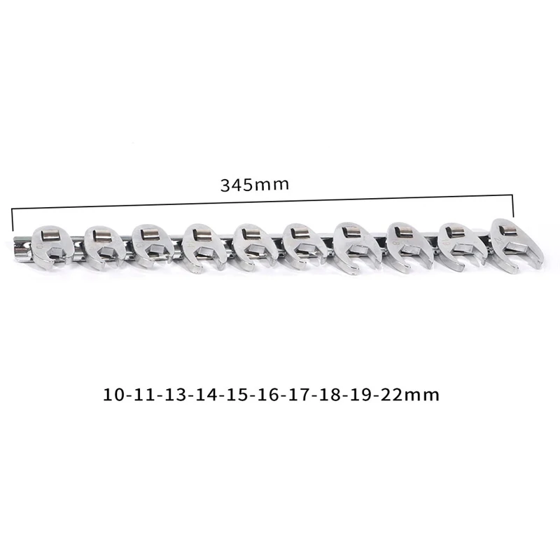 10 قطعة 3/8 "محرك مضيئة الجوز وجع مجموعة متري 10-22 مللي متر كروفوت مضيئة أدوات المفك مع تخزين السكك الحديدية لفنيني إصلاح المنزل