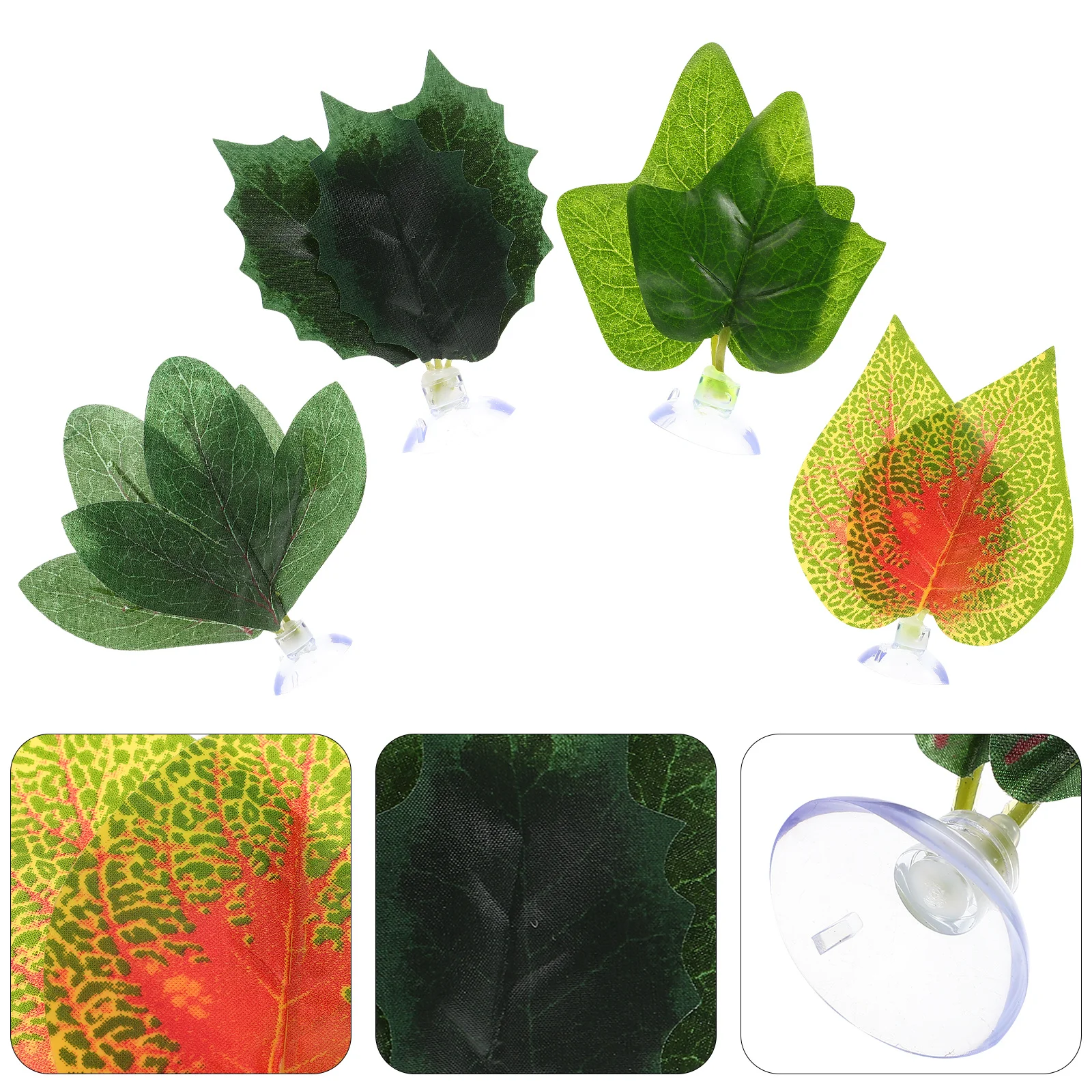 

4pcs Plastic Aquarium Decors Lifelike Fish Tank Scene Decoration For Reptile Tank Plant Decor Aquatic Landscape