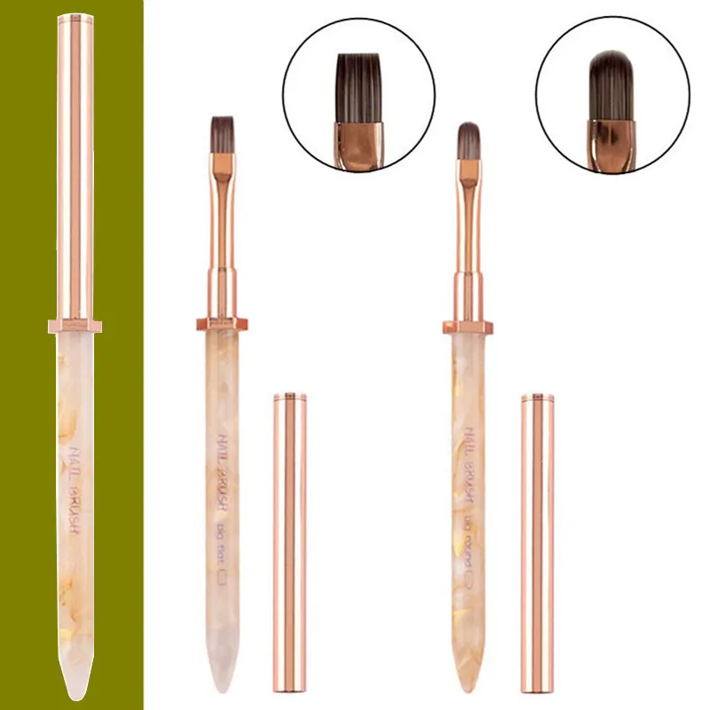 1/2 PIÈCES Corps de stylo avec support pour pinceau à ongles, pour peinture gel, extension d'ongles en gel, accessoire de construction acrylique, pinceau nail art