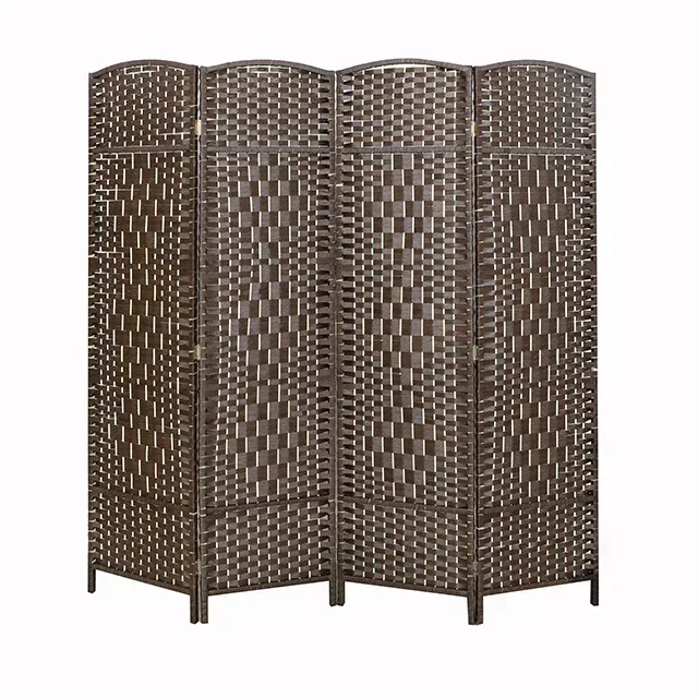 Movable Partition Screen, Wall Bamboo and Rattan, Handcraft Room Divider