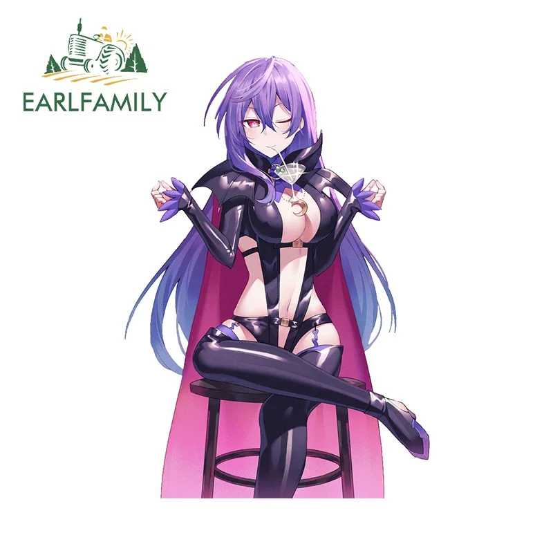 EARLFAMILY 13cm X 9cm Macross Devil Girl Car Stickers Sexy Uniforms Chest NSFW Sunscreen Hentai Decals Personality Trunk Decor