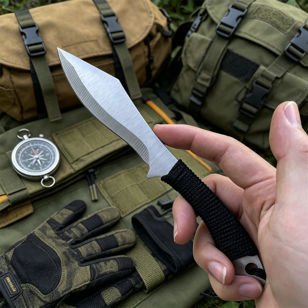 Not Sharpened 3Cr13Mov Stainless Steel Fixed Blade Camping Utility Knife With Nylon Sheath Outdoor Decor Collection Tool