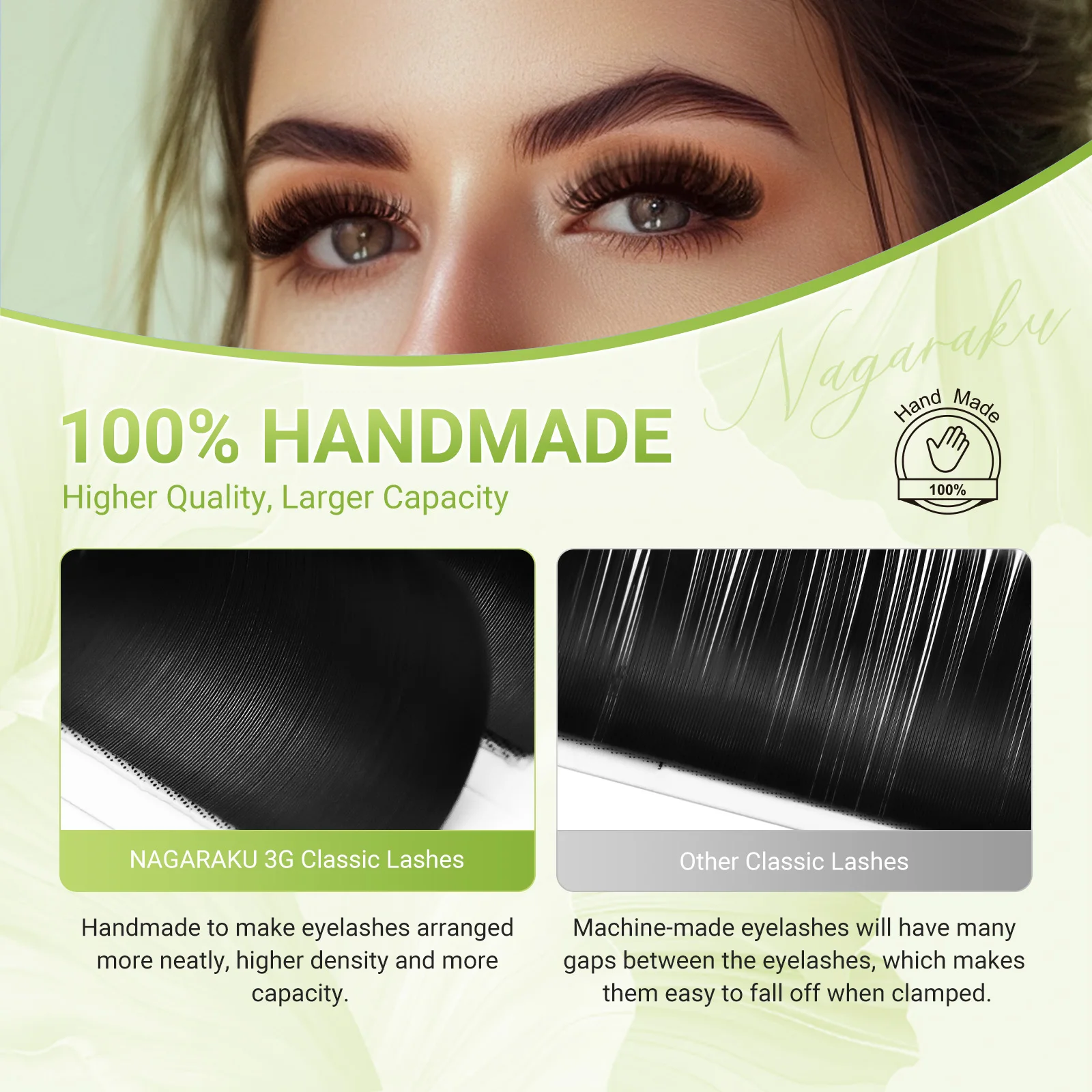 NAGARAKU Luxury Collected Classic Eyelash Extension 16rows Individual Denso Matte Black Professional Soft Natural