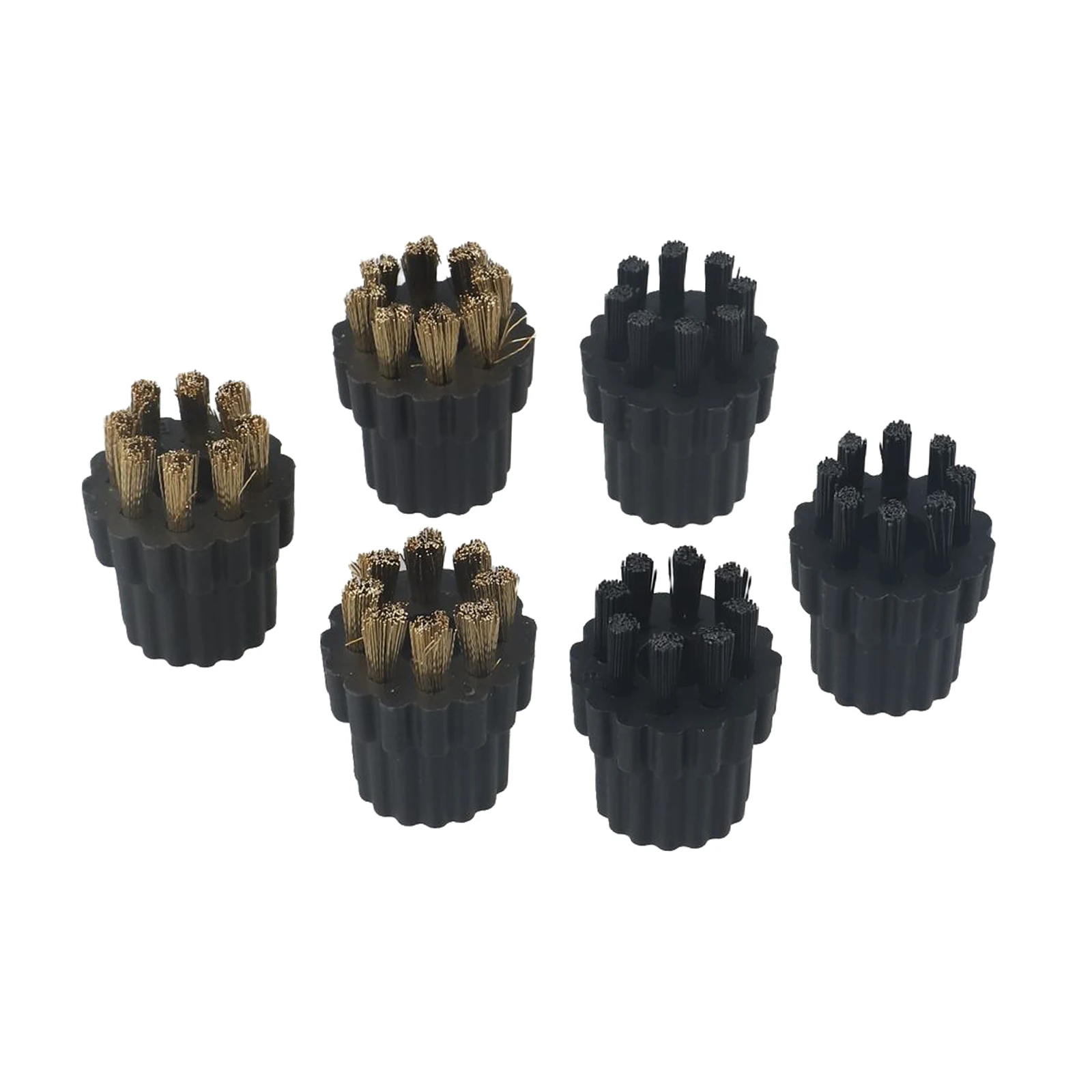 

6pcs Steam Cleaner Brass Nylon Brush Head Replacement Parts Fit For Steam Mop Replacement Attachment Spare Part