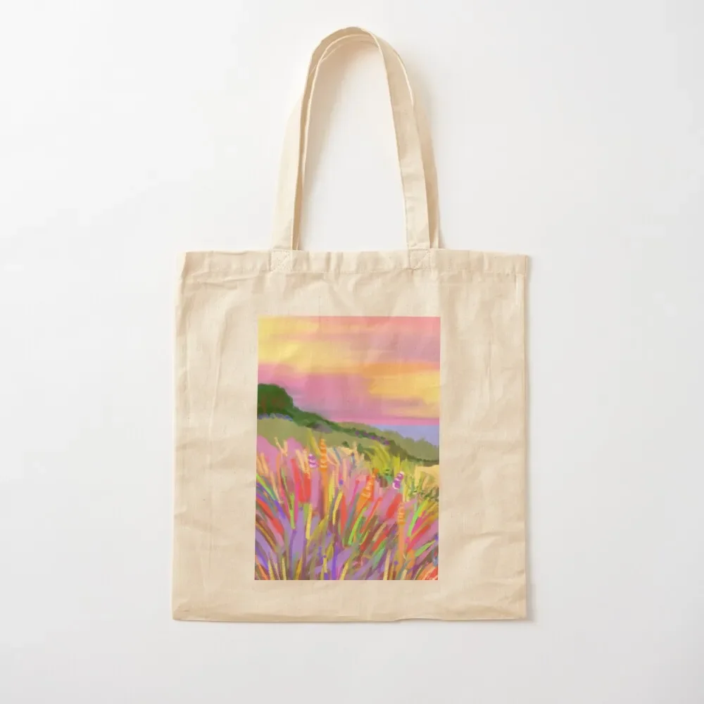 

Follow your bliss, colorful meadow under the sunset, pastels, art by Monika Evstatieva Tote Bag the tote bag Gift bags Tote Bag