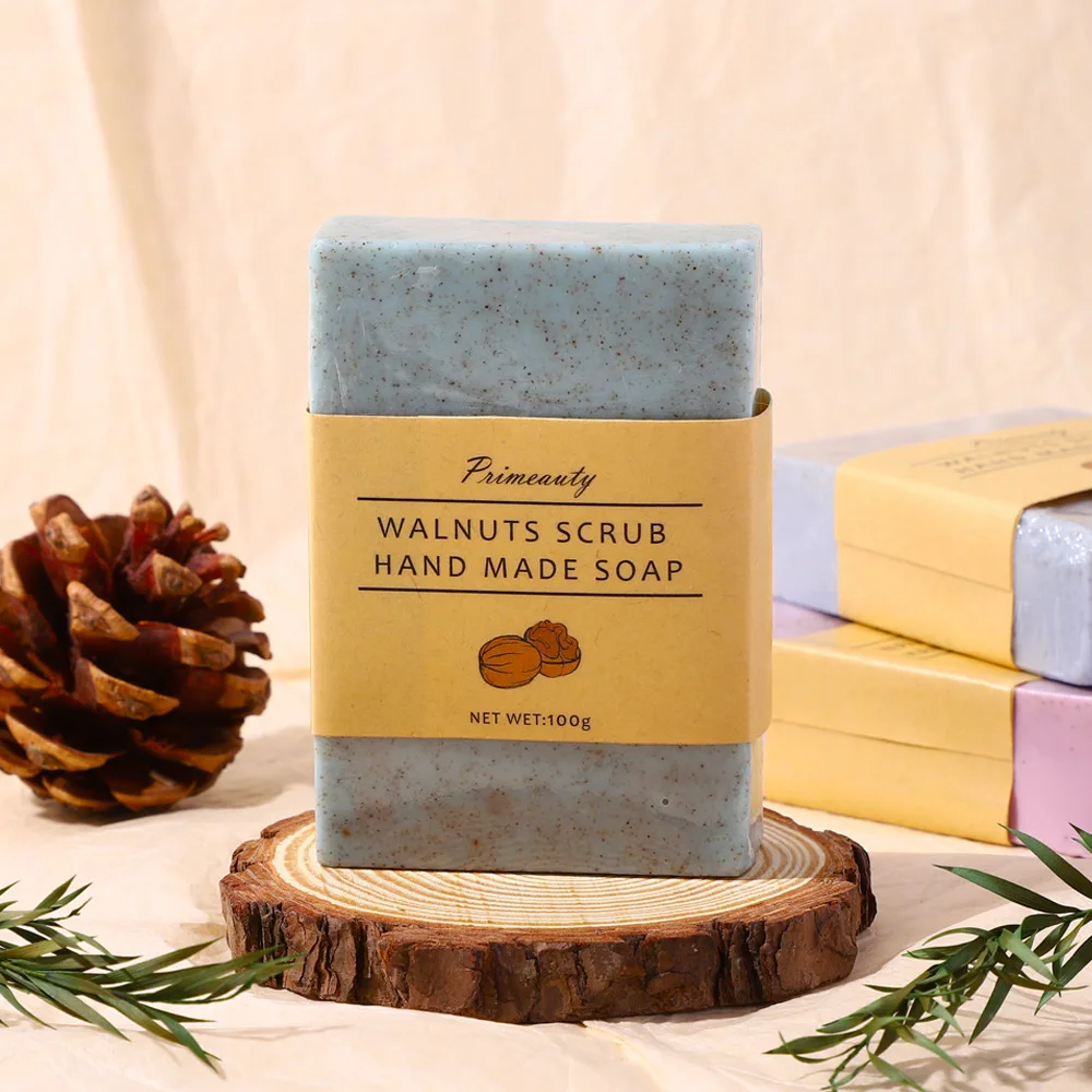 Soap Wholesale Walnut Handmade Soap Frosted Soap Adult Cleaning Supplies Nourishing and Oil Controlling Soap Wedding Gift