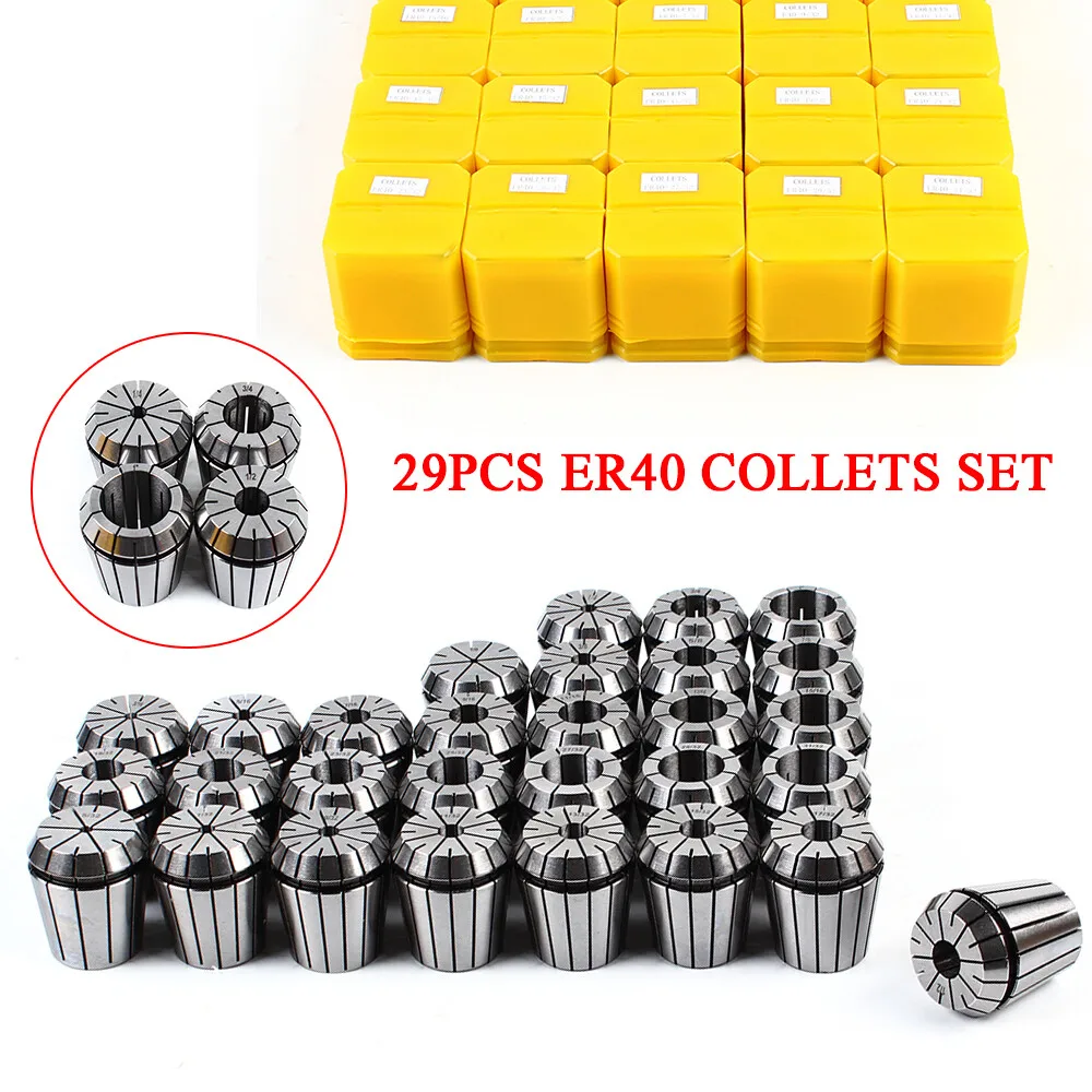 

29x ER40 Precision Spring Collet Set Milling Lathe CNC Chuck Bit Holder Tool