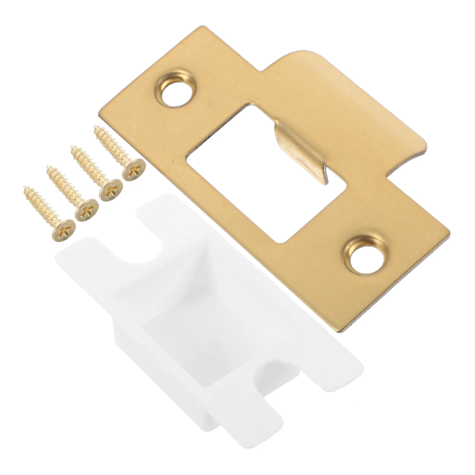 1 Set Lock Tongue Buckle Plate Metal T-Shape Guide For Wood Door Deadbolt Reinforcement Kit Strike Plate Door Reinforcement