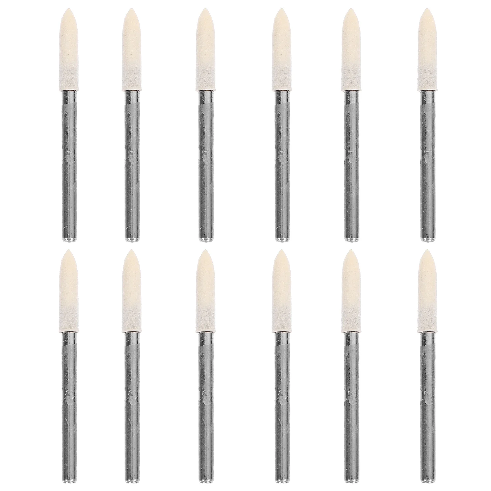 

12Pcs 3mm Wool Felt Grinding Heads Easy Install Replacement for Workspace Felt for Polishing Wool Grinding Wheels