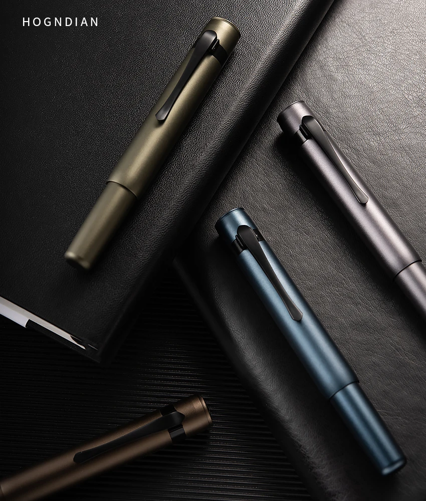 Hongdian Short Metal Pocket Fountain Pen Cartridge System Luxury Gift Box Stylish Business Student Calligraphy Pen M2