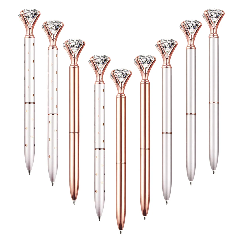 

9Pcs Delicate Metal Ballpoint Pens Comfortable Grip Ergonomic Writing Pen Business Household Ball Point Pen Writing Supply