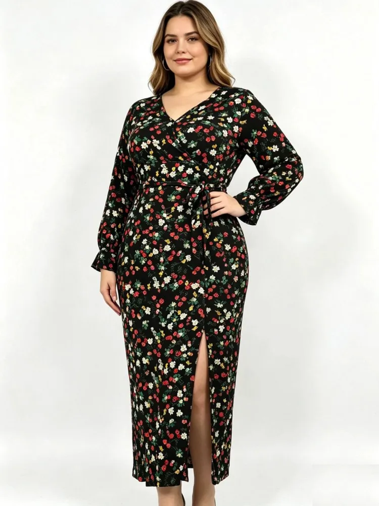 Picture 3: XL-5XL Plus Size Clothes Dresses Women Autumn Spring Robes Long Sleeve Street Style Casual 3XL Big Size Maxi Dress Oversized