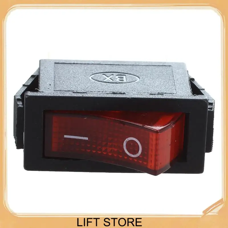 BTLIFE-2X Rocker Switch ON OFF Bright Bipolar 28X10mm 250V 15A 3 Terminais VERMELHO