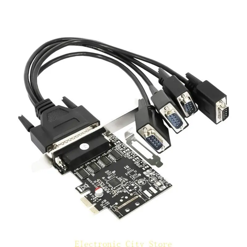 Multiport RS232 Serial Adapter Card PCIe Card с 1-4 кабелем для расширения компьютера HU8D