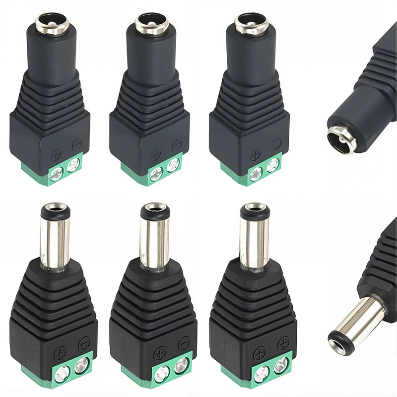 5/20 Stück 12 V DC-Stromanschluss 5,5 mm x 2,1 mm Power Jack Plug Barrel Adapter, DC-Stromanschluss
