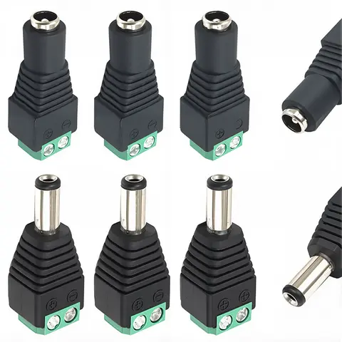 5/20pcs 12V DC Power Connector 5.5mm*2.1mm Power Jack Plug Barrel Adapter,DC Power Connector