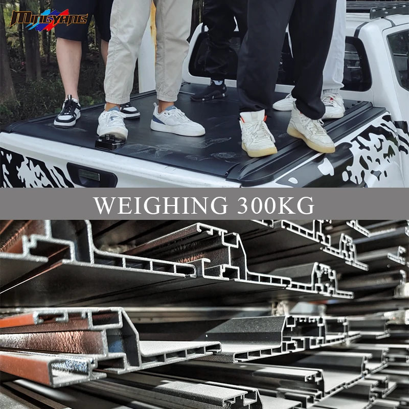 Capa universal para caminhão captador, tampa de rolo manual de liga de alumínio anti-ladrão, tampa tonneau