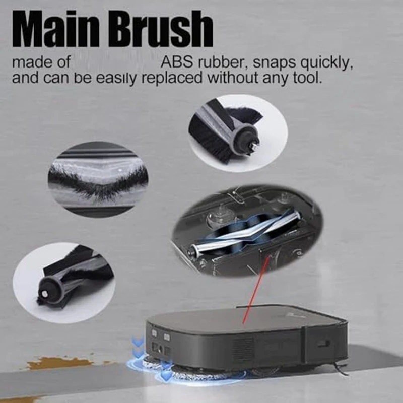 1Set Replacement Accessories For Ecovacs Deebot X2 Omni/X2/X2 Pro/DEX86 Cleaner Filters, Side Brushes, Mop Pads Roller Brush