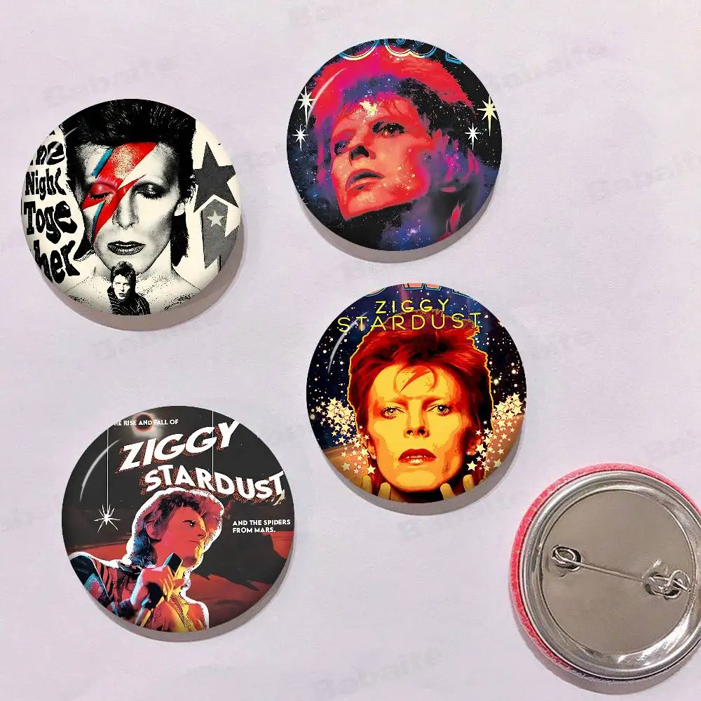 Classic Singer D-David B-Bowie Creative Pins Funny Round Snap-in Brooch Badge Backpack Hat Accessories Jewelry Gifts For Friend