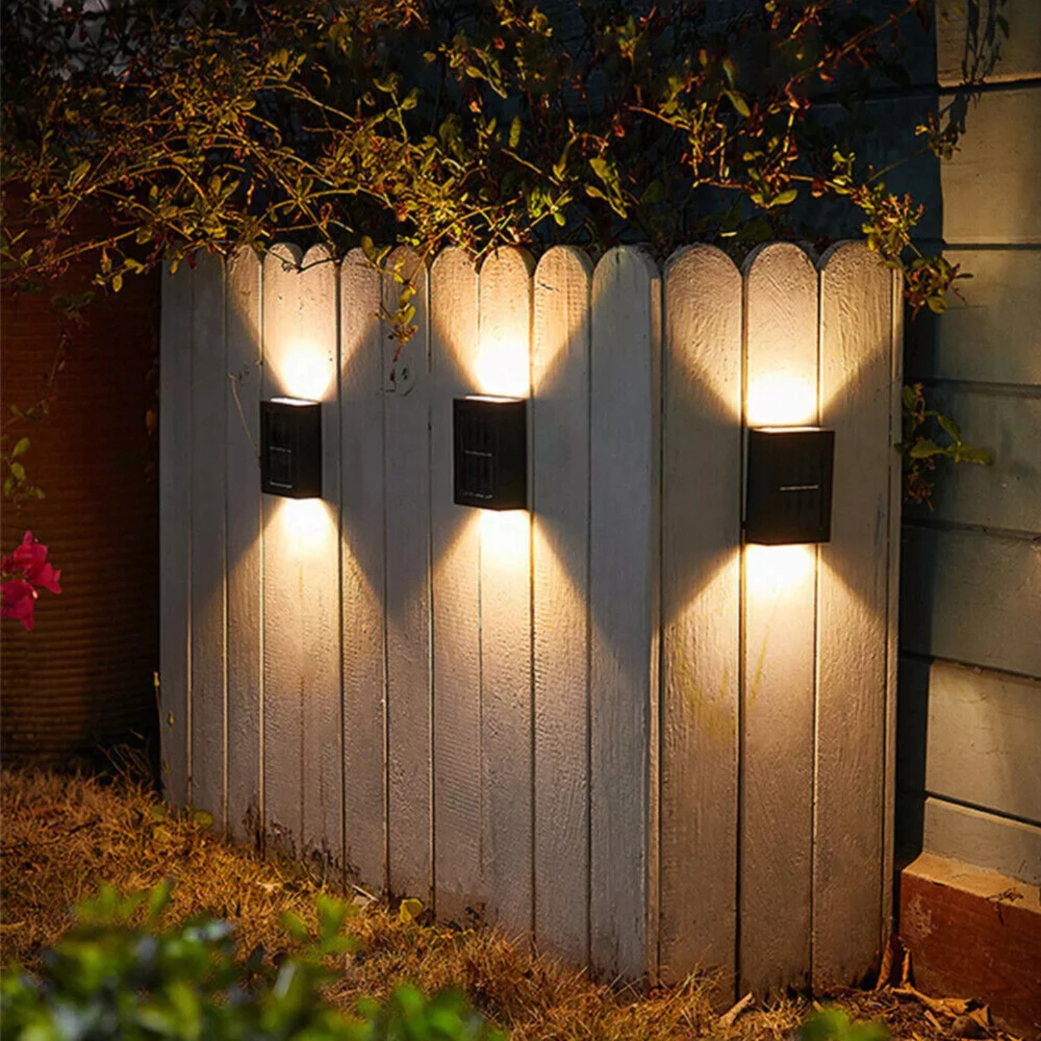 

Solar 2LED Deck Light Path Garden Patio Pathway Stairs Step Fence Lamp Outdoor