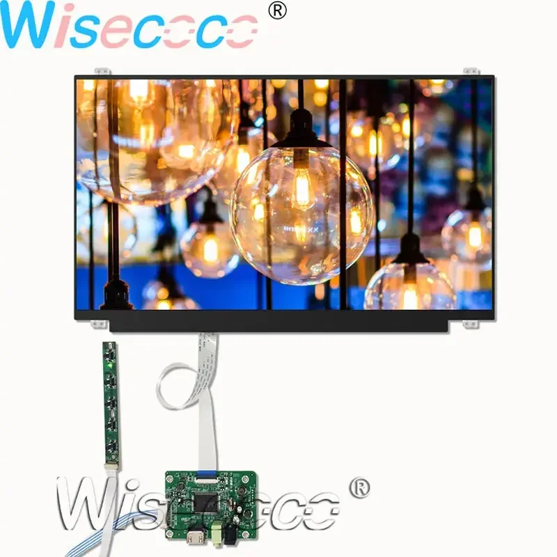 Wisecoco 15.6 Inch 7S5P WLED Backlight Reverse I/F 1366×768 WXGA RGB LCD Panel Display + 30 pins eDP Earphone Keypad Board