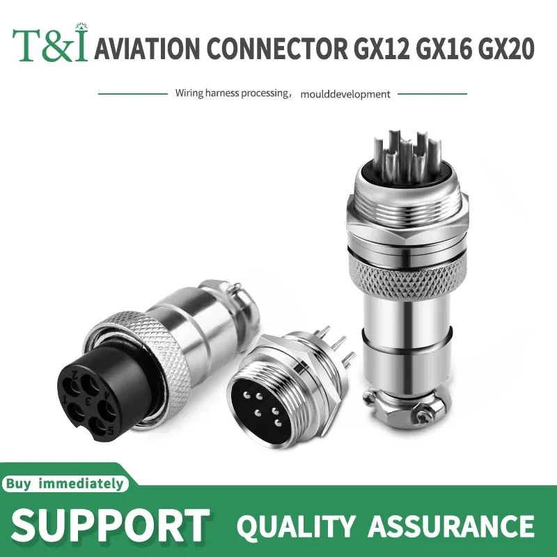 

5/10/100Set GX12 GX16 GX20 2 3 4 5 6 7 8 9 10 12 14 15 Pin Male&Female Docking Aviator Aviation Plug Socket Circular Connector