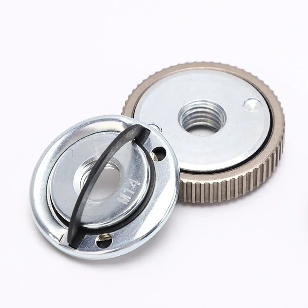 1Pcs M14 Thread Angle Grinder Flange Nut Power Chuck Inner Outer Top Self-locking Pressure Plate Quick Release Alloy