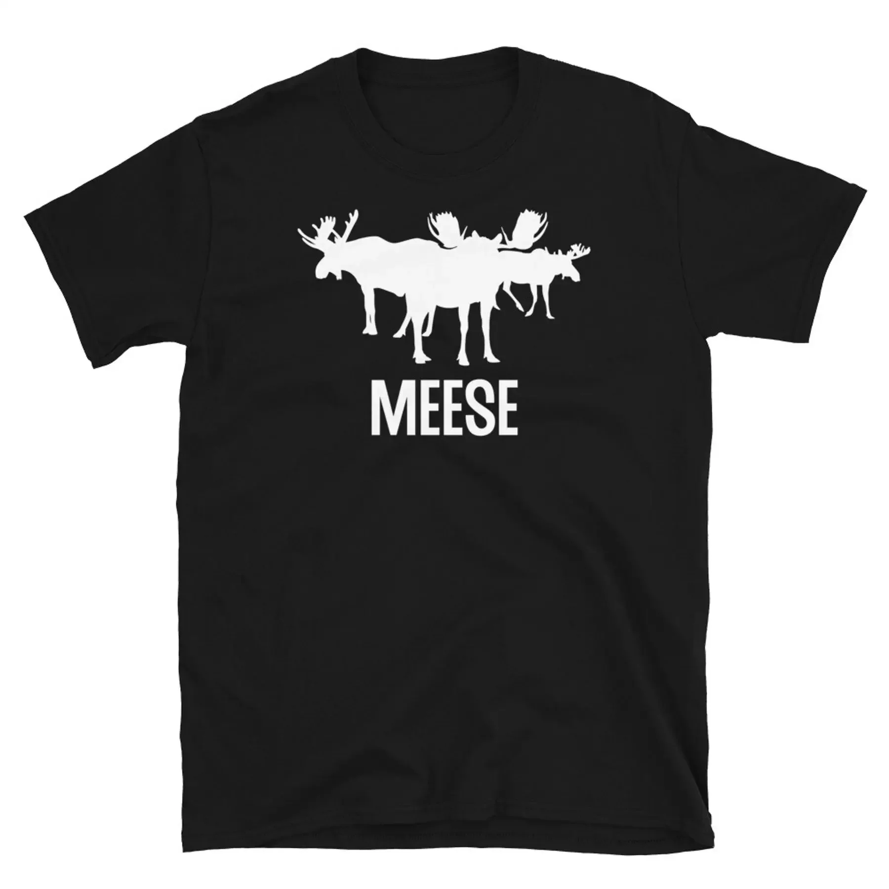 تي شيرت Moose Noun Plural Meese Humor Novelty Gift بأكمام قصيرة للجنسين
