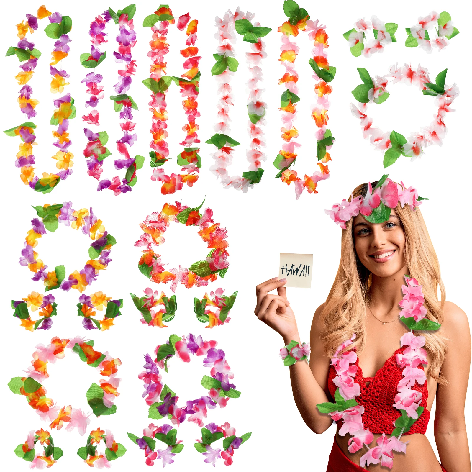 6Sets Hawaiian Garl… - image