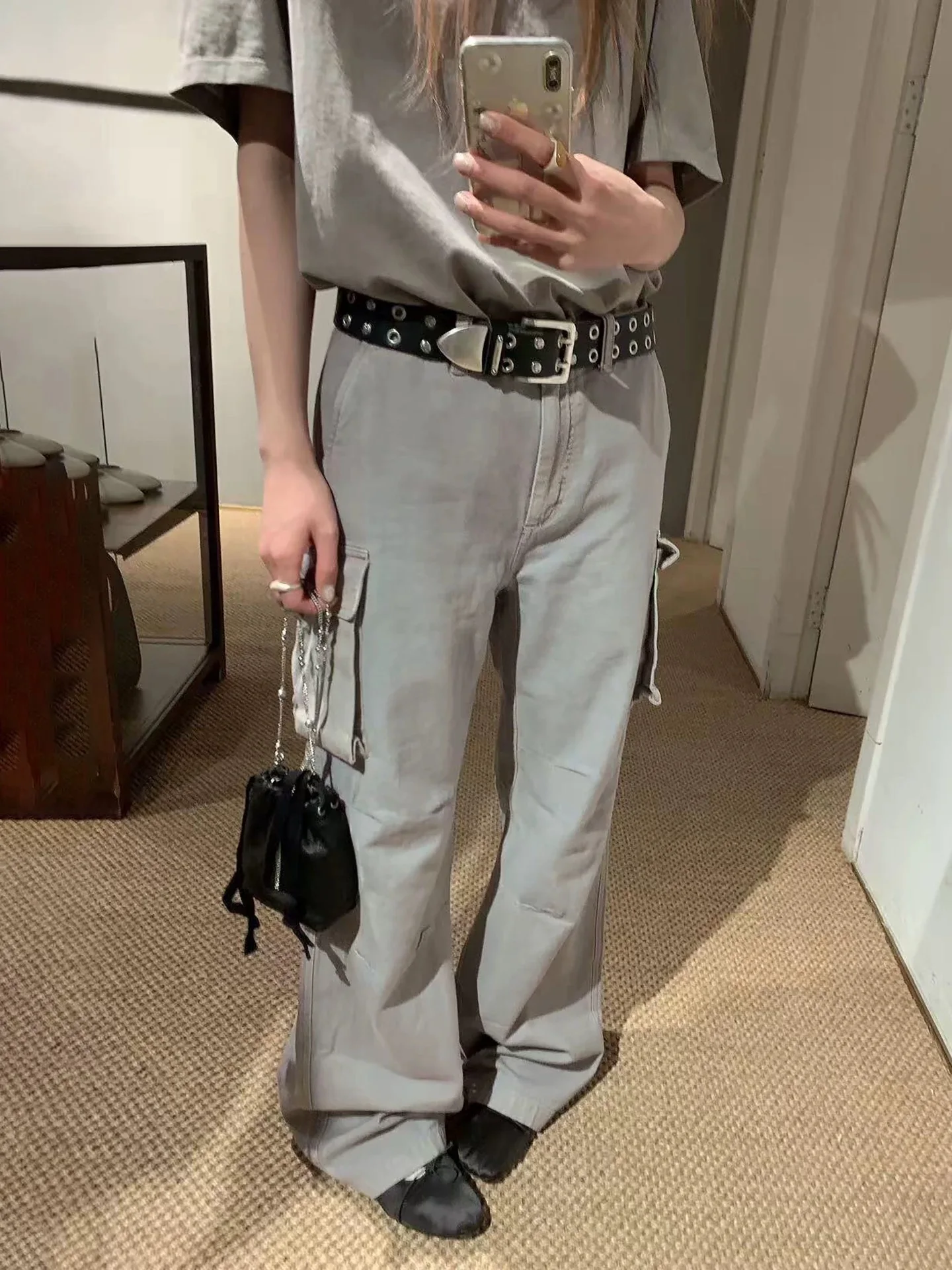 

Легкие винтажные рабочие брюки свободного кроя, повседневные длинные брюки, молодежные прямые брюки для повседневной носки