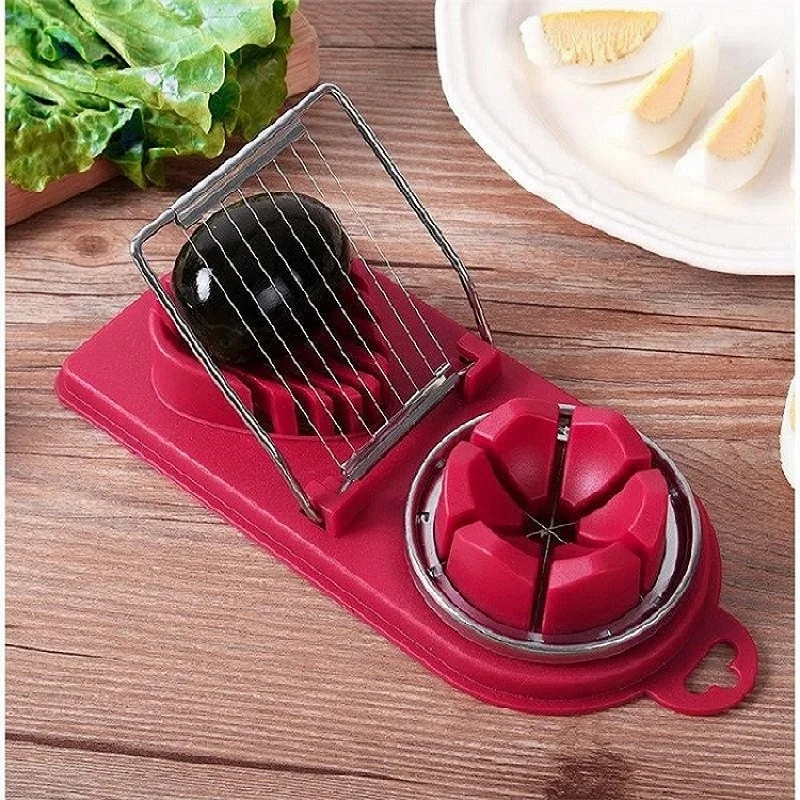 

Egg cutting artifact kitchen multifunctional preserved egg slicer slicer stainless steel fancy two in one all egg device