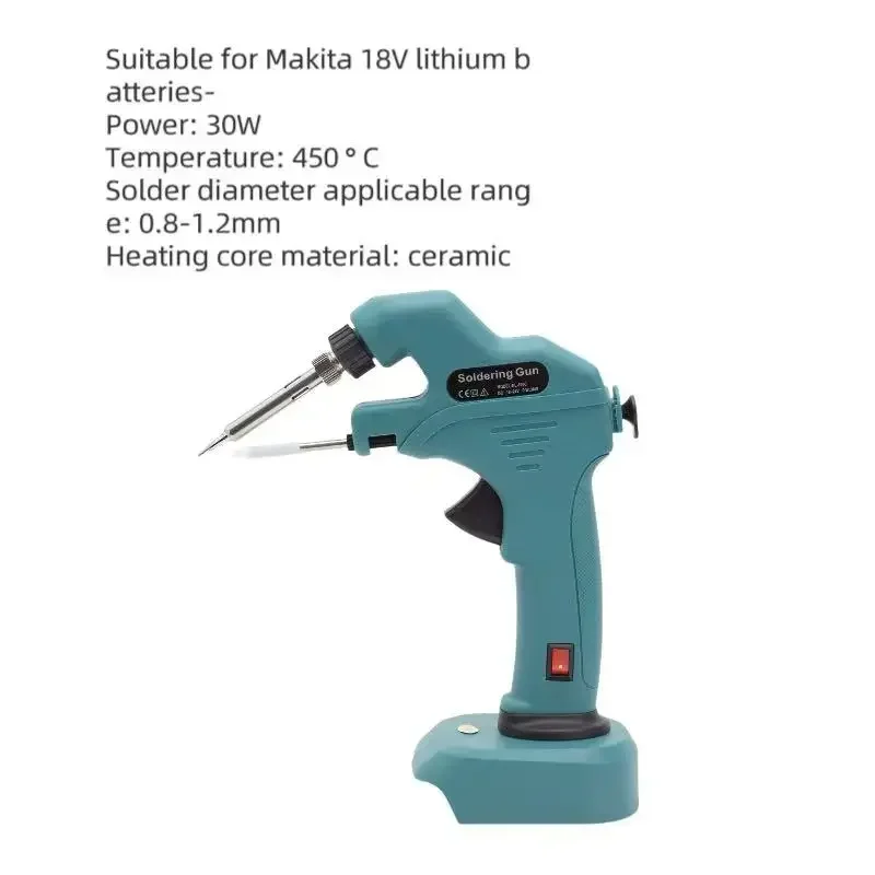 Cordless Soldering Iron Gun for Makita 18v battery Tool Automatic Feed Handheld Quick Preheat Soldering Welding Gun Kit