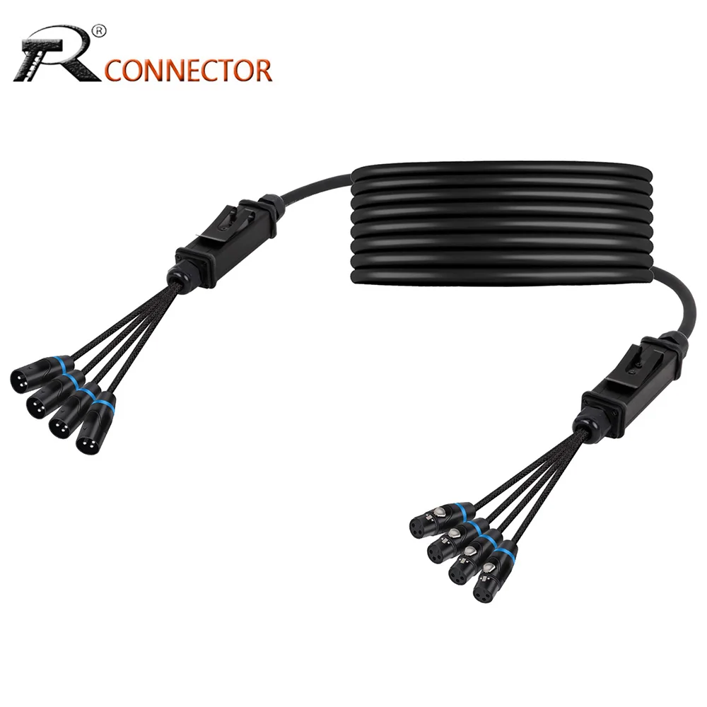 

3Pin XLR Male to Female Connector 4 Channel Signal Extension Cable Balanced Audio Cable for MIC Cannon Mixer Speaker Amplifier