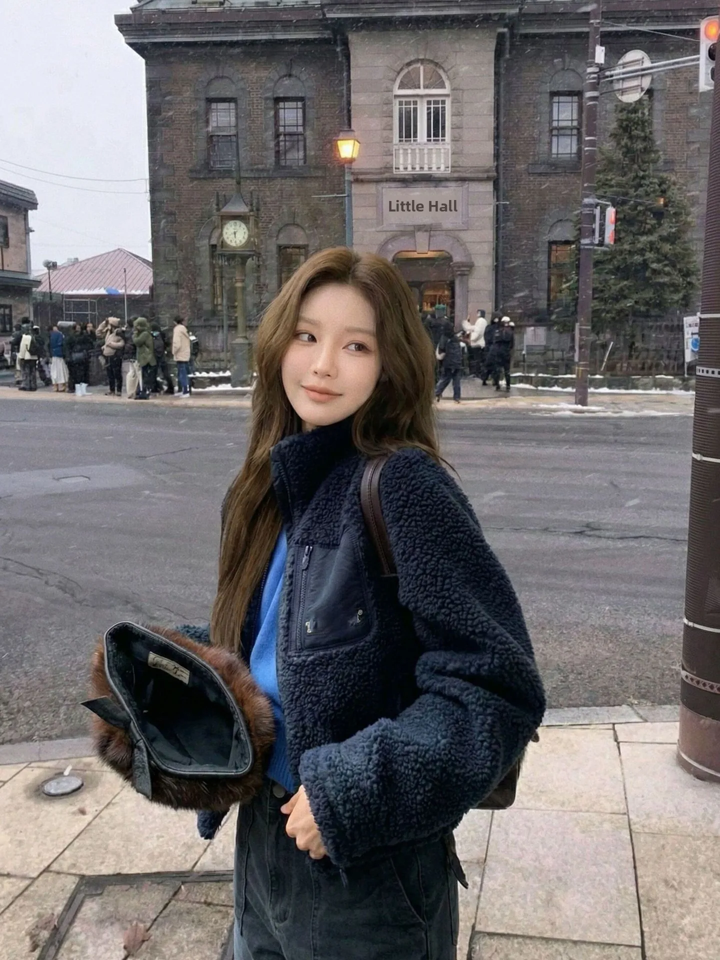 MOSA Letter ket Lammfell Jaet Loose Warm Top Damen Pendeln Sle Oberbekleidung Long Sve Reißverschluss China Made