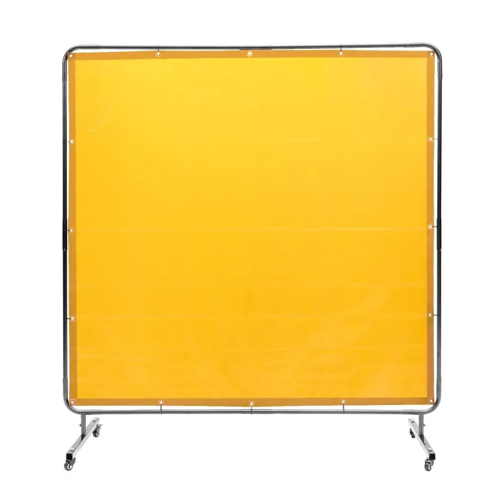 

Welding Screen with Frame, 6' x 6' Welding Curtain Screen, Flame-Resistant Vinyl Welding Screen on 4 Swivel Wheel (2