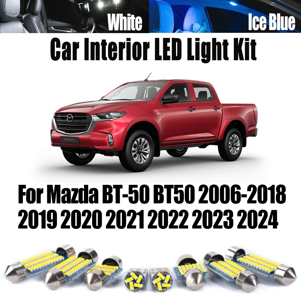 

Светодиодные лампы для чтения в салоне автомобиля Canbus, комплект купольного освещения для Mazda BT-50 BT50 2006-2020 2021 2022 2023 2024, автомобильные аксессуары