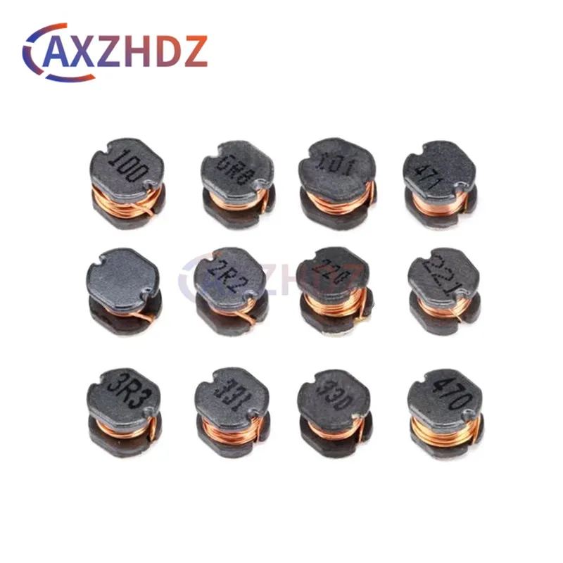 50PCS CD32 Power inductor 2.2/3.3/4.7/6.8/10/15/22/47/100UH SMD inductance Copper core Wire Wound Chip 1R0 2R2 4R7