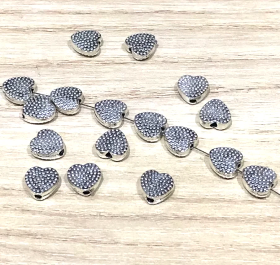 

50pcs 7mm Vintage heart design spacer beads for jewelry handmade Alloy metal HW2918