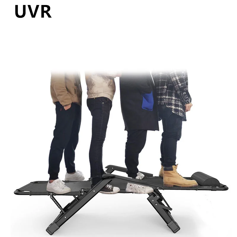 UVR Portable Beach Chair Office Lunch Break Backrest Leisure Chair Outside Leisure Camping Lazy Person Folding Chair Bed