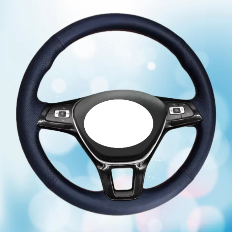 Custom DIY Leather T6 California Caravelle Kombi Multivan Transporter 2015-2021 Auto Steering Wheel Cover For Volkswagen Amarok