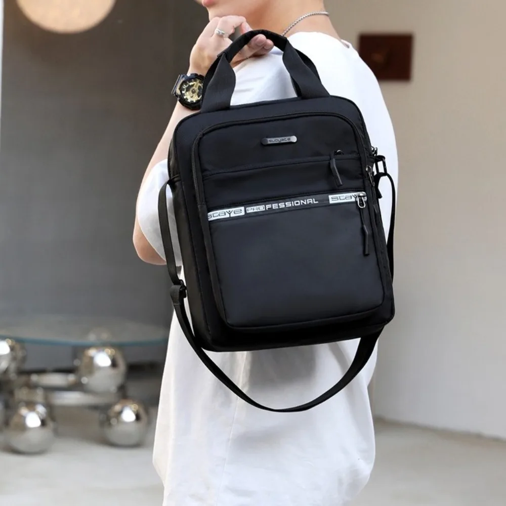 

Solid Color Business Shoulder Bag Oxford Multi-function Men Crossbody Bag Large Capacity Handbag Oxford Cloth Briefcase