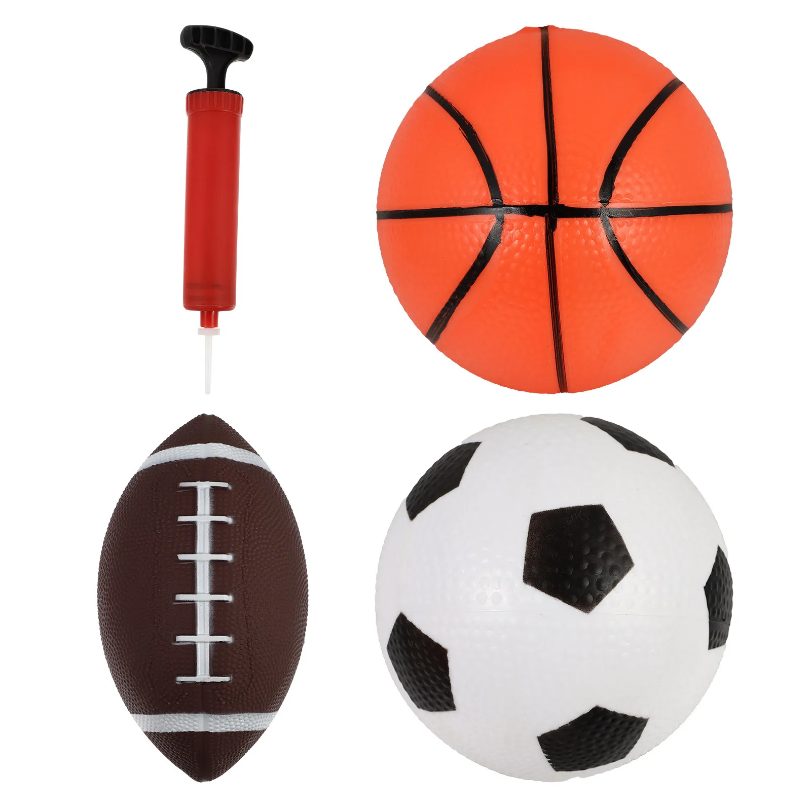 2Sets Kids Inflatable Ball Collection Rugby Soccer Basketball Durable Lightweight Fun Play Kid Inflatable Ball