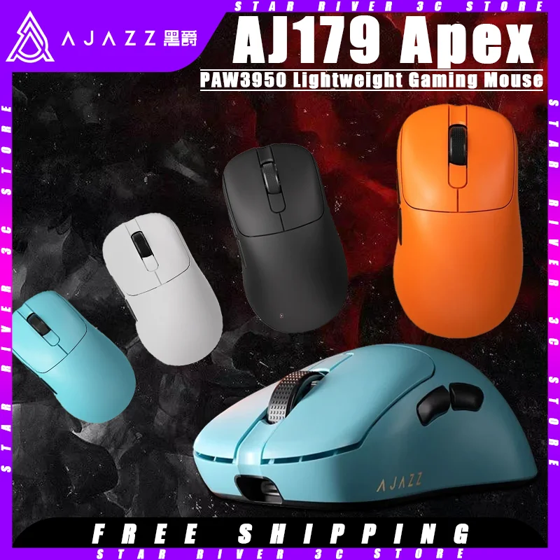 

AJAZZ AJ179 Apex Gaming Mouse Tri-mode Wireless 2.4G Paw3950 Sensor Lightweight Customized Gaming Mouse Pc Gamer Accessories