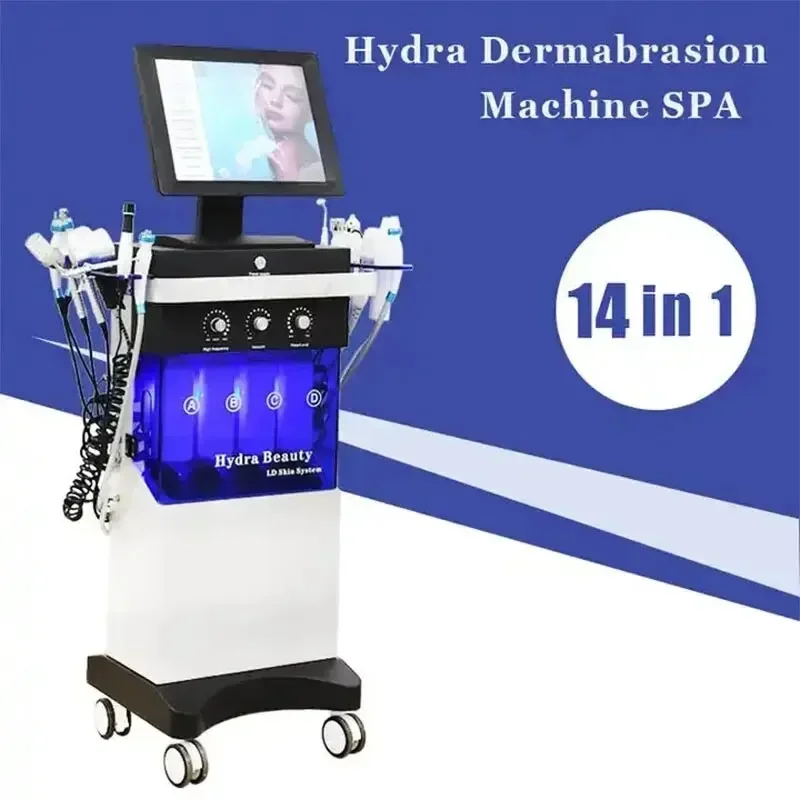 Máquina Hidro Facial para Mulheres, Equipamento de Beleza Estética Oxigenação por Bolhas, Lavador Ultrassônico, Hidrodermoabrasão, 14 em 1, 2024