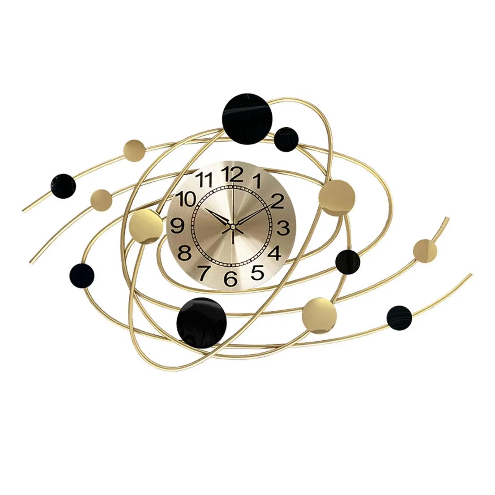 

Fashion Wall Clock Mute Metal Line Atmosphere Iron Art for Dining Room Office Decoration