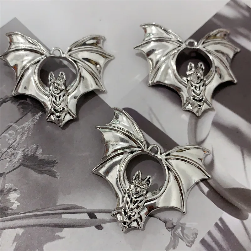 20Pcs 50*42mm Punk GothicCute Bat Charms Alloy Pendent For Jewelry Making Diy Earring Keychain Handmade Accessories Supplies