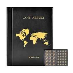 Coin Collection Holder Book for Collectors 300 Pockets Transparent PVC Penny Collection Album Display for 25mm/0.98 Inch Coin