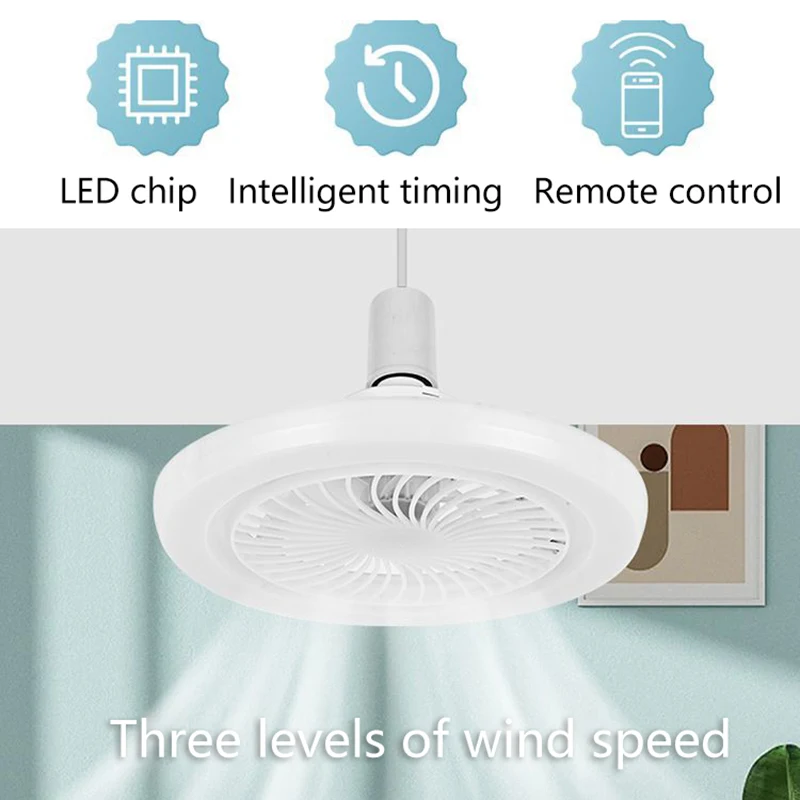 E27 Fan Light Shaking Remote Control Bedroom Living Room Light Screw Adjustable Light Household Ceiling Fan Light